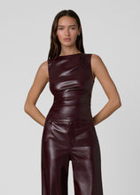 Load image into Gallery viewer, The Meg Vegan Leather Top - Cabernet