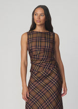 Load image into Gallery viewer, The Meg Top in Camel Plaid