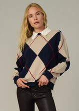 Load image into Gallery viewer, The Jude Collared Sweater - Navy Multi Argyle
