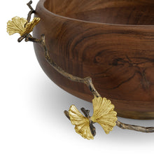 Load image into Gallery viewer, Butterfly Ginkgo Wood Salad Bowl