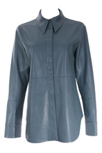 Load image into Gallery viewer, Vegan Leather Shirt - Available in Taupe, Black &amp; Aqua

