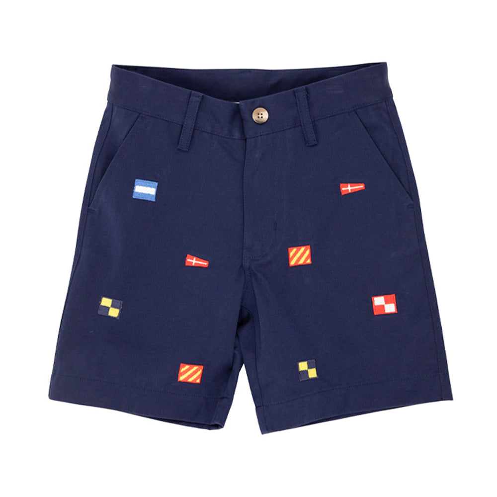 Critter Charlie's Chinos Nantucket Navy With Flag Embroidery