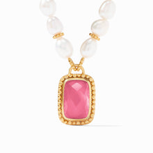 Load image into Gallery viewer, Marabella Statement Necklace Gold- Iridescent Peony Pink and Freshwater Pearl