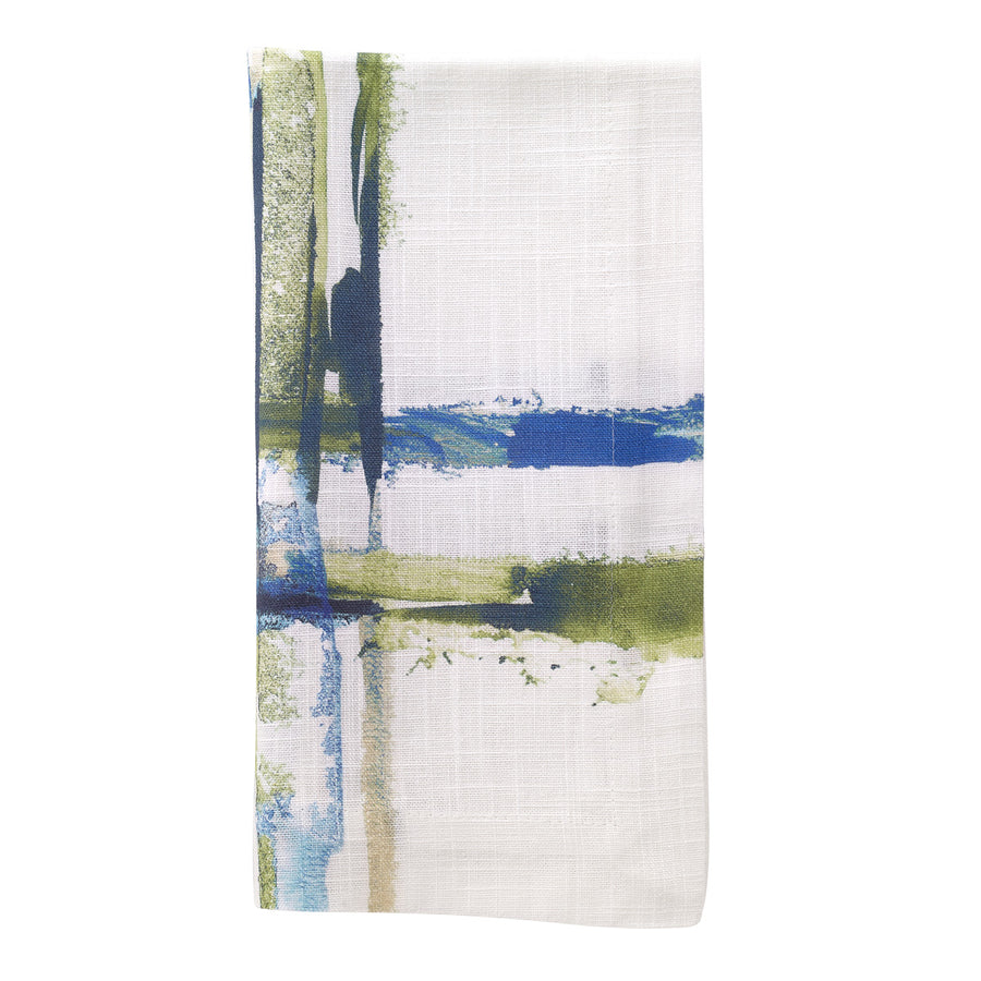 Abstract Grid Seagreen Napkins - Set/4