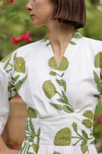 Load image into Gallery viewer, Como Wrap Dress -  Green Flower
