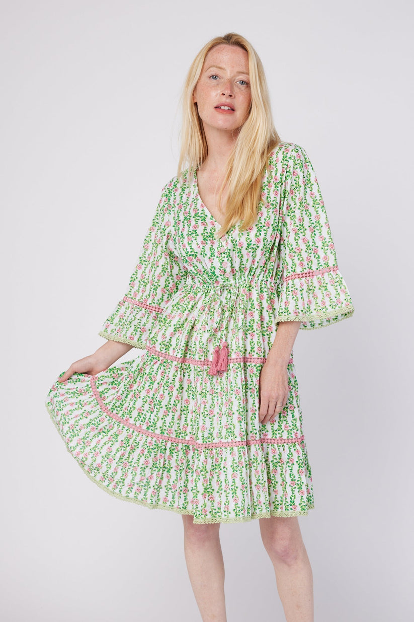 Desiderial Resort Dress - Pink Green Spring