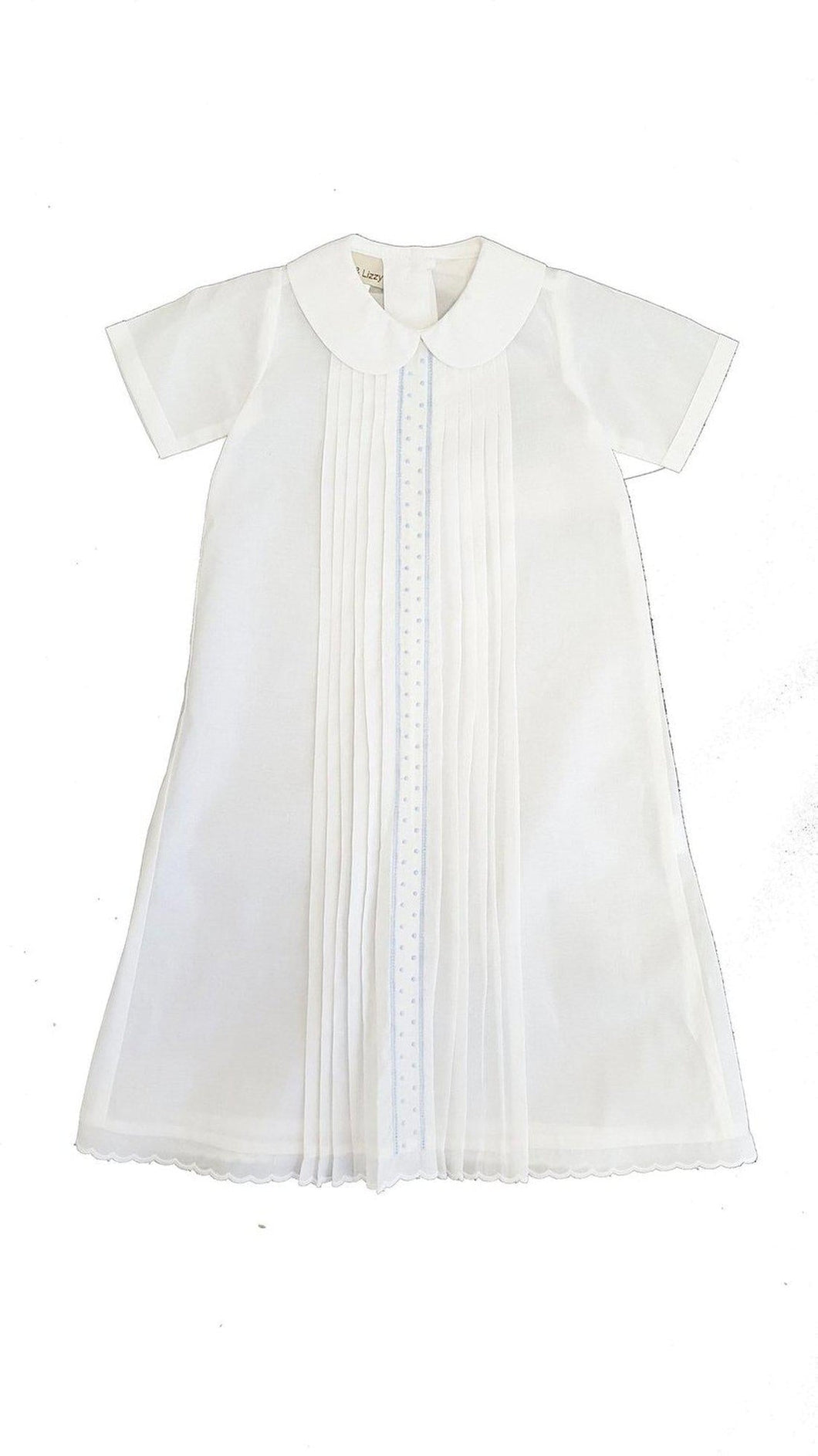 White and Blue Dots Boy's Daygown