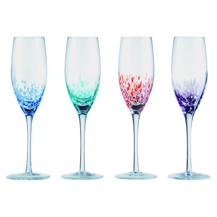Speckle Champagne Flutes - Set of 4