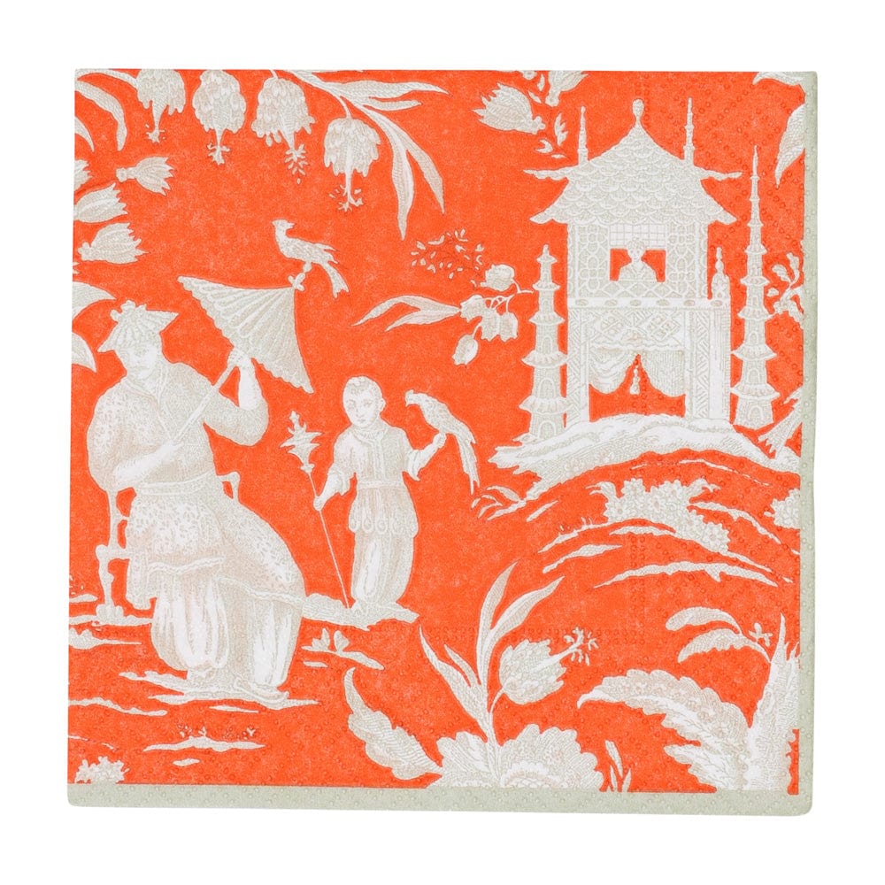 Silk Road Toile Mandarin Cocktail Napkins