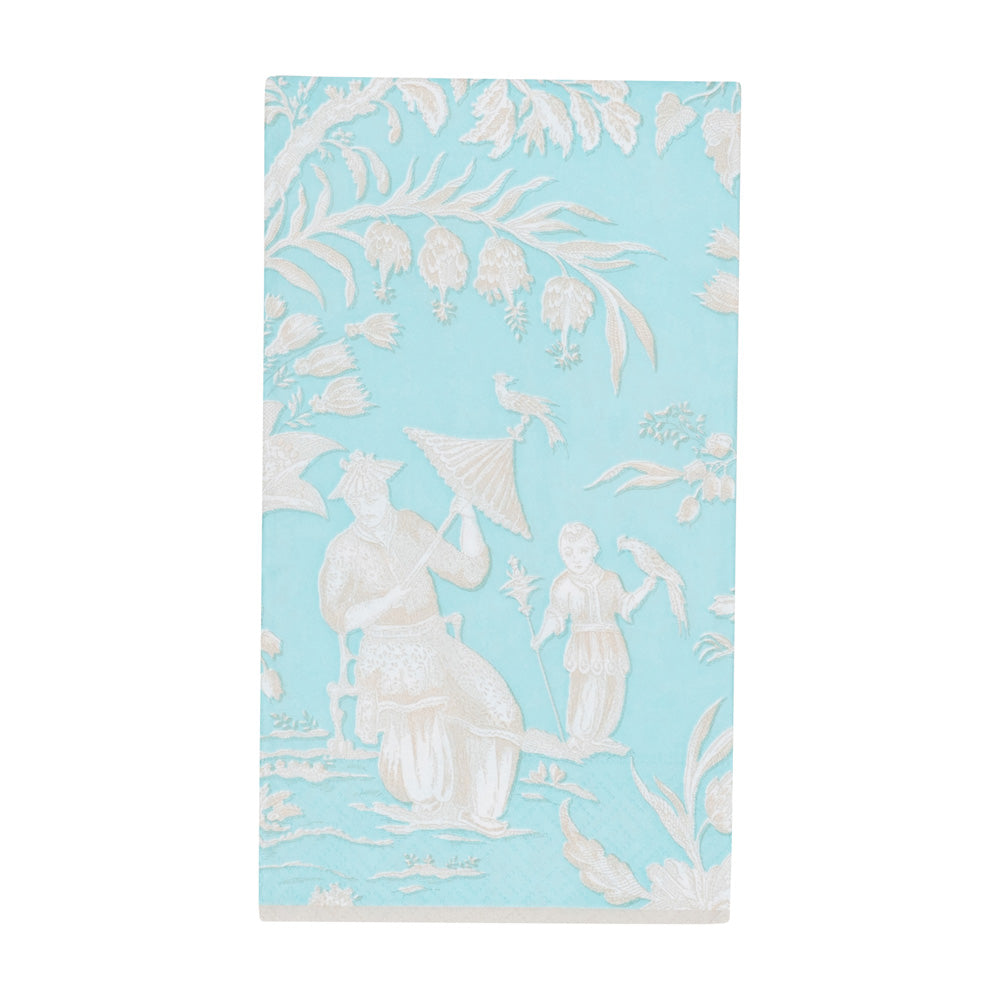 Silk Road Toile Robin's Egg Guest Towel Napkins