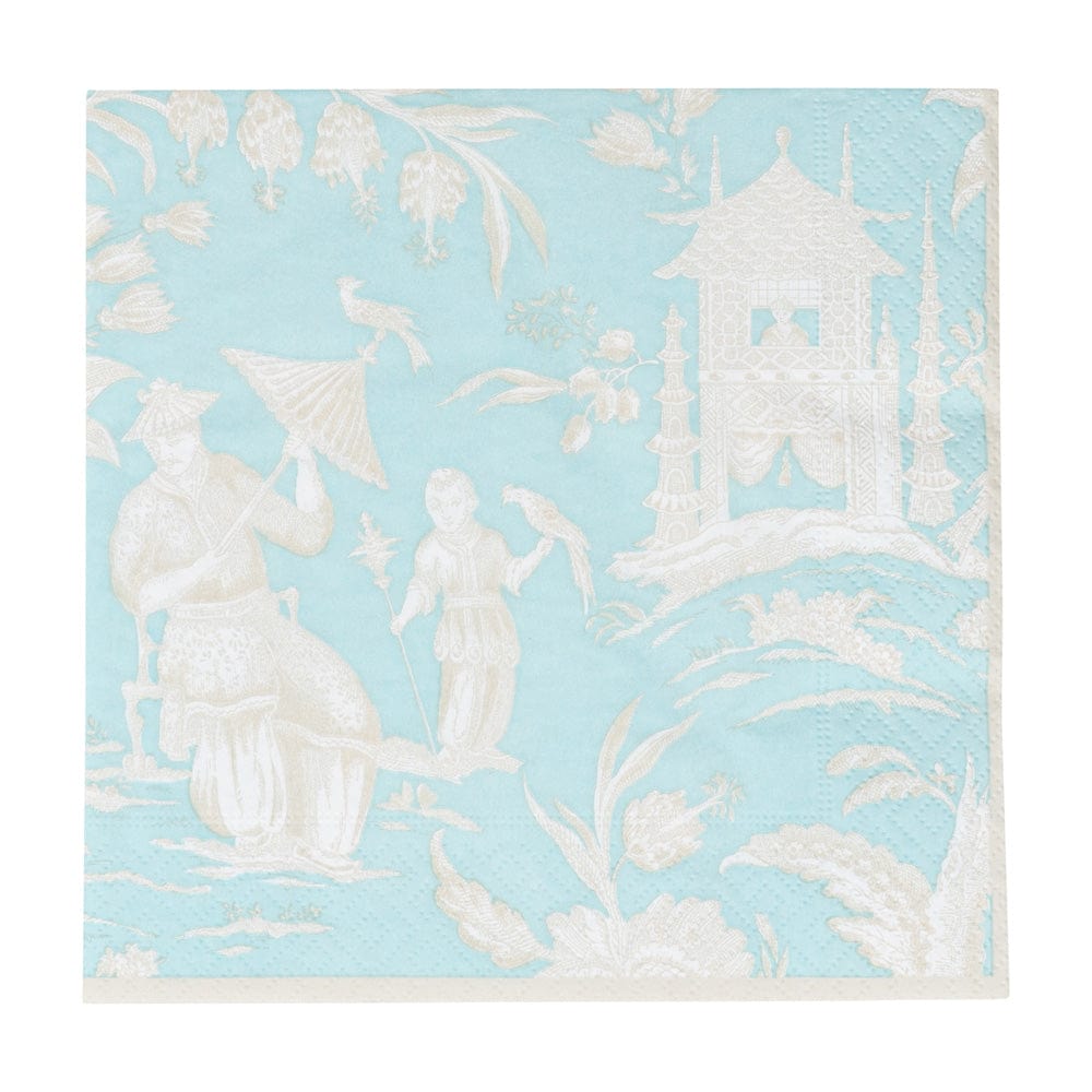 Silk Road Toile Robin's Egg Cocktail Napkins