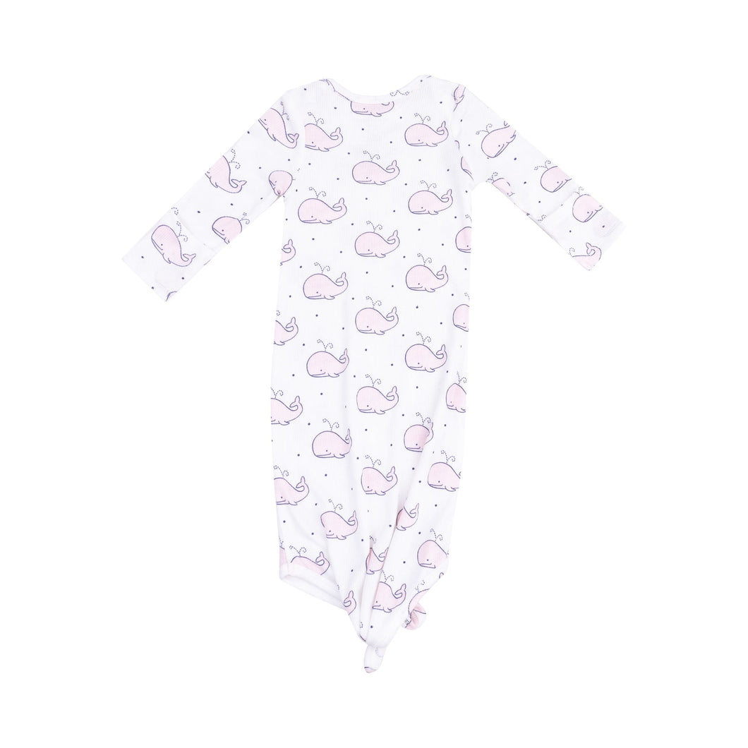 Knotted Gown - Bubbly Whale Pink