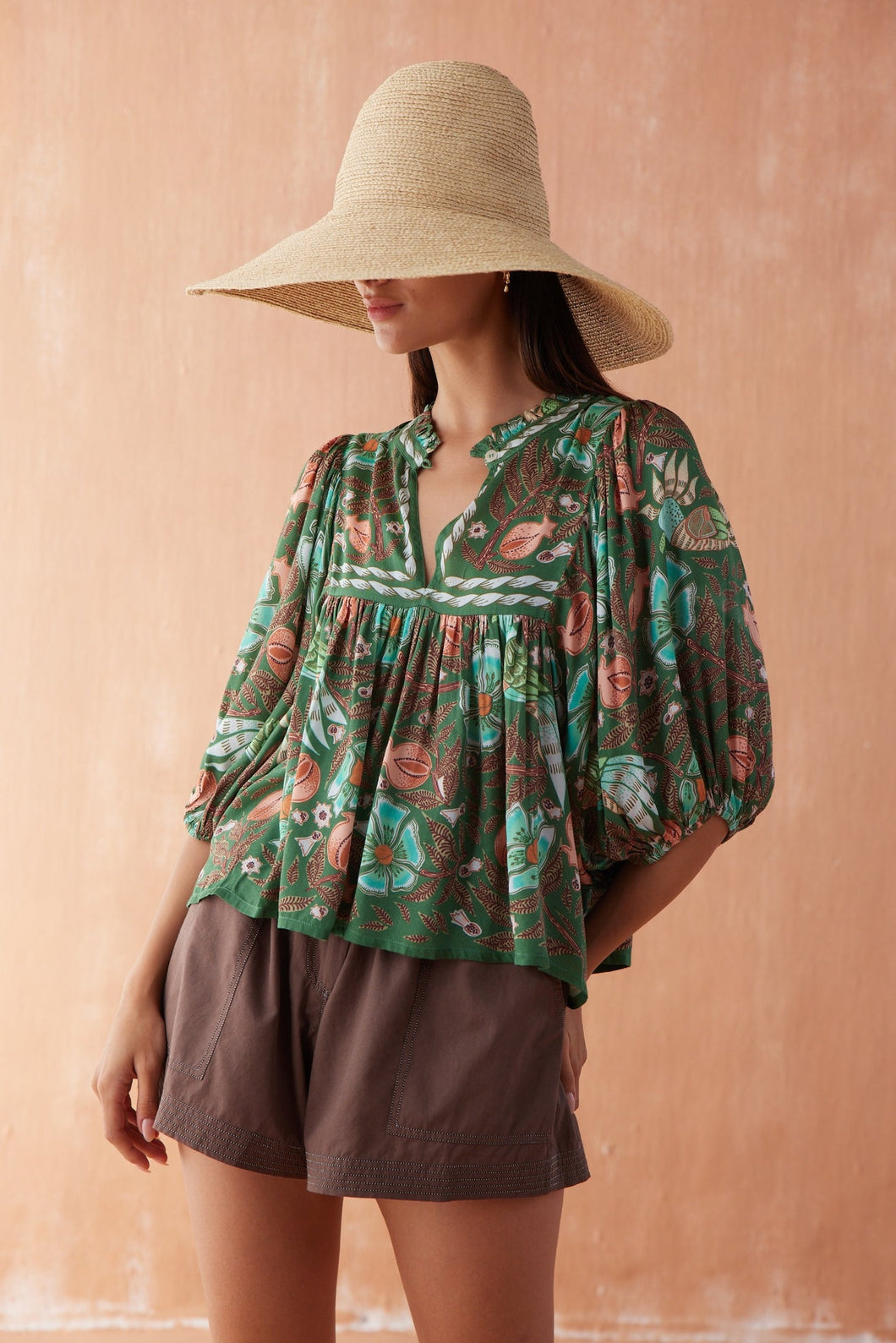 Wren Blouse In Kala Kelp Kalkel