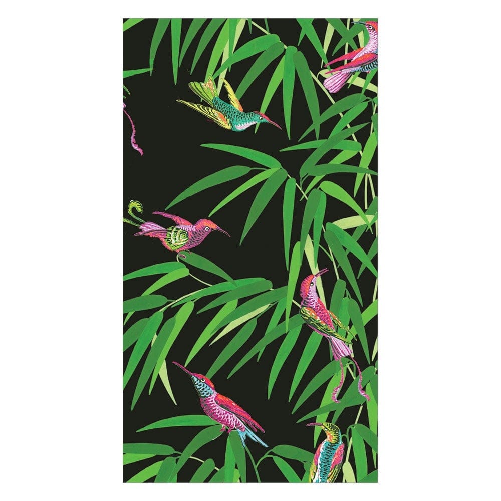 Birds in Paradise Black Guest Towels