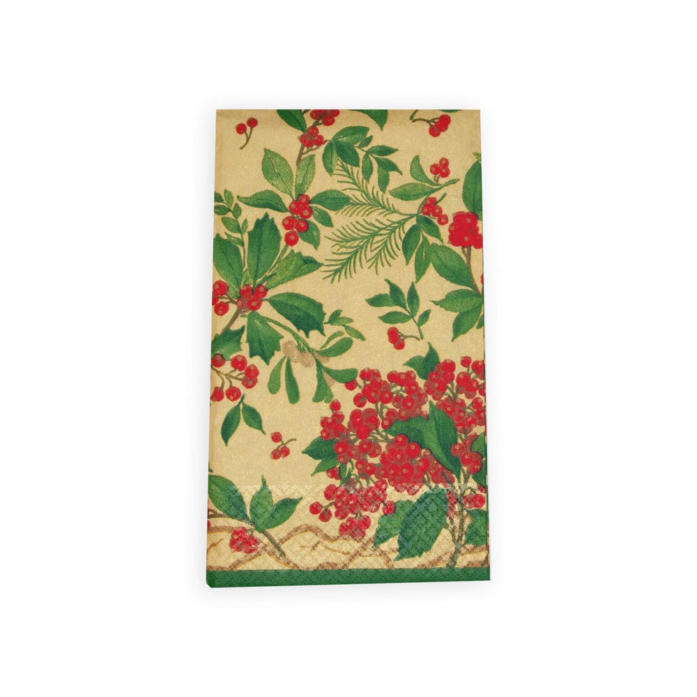 Holly Chintz Gold Guest Towel Napkins