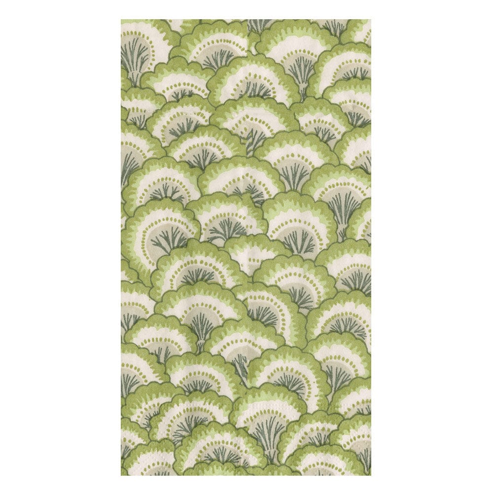 Pontchartrain Scallop Green Guest Towel Napkins