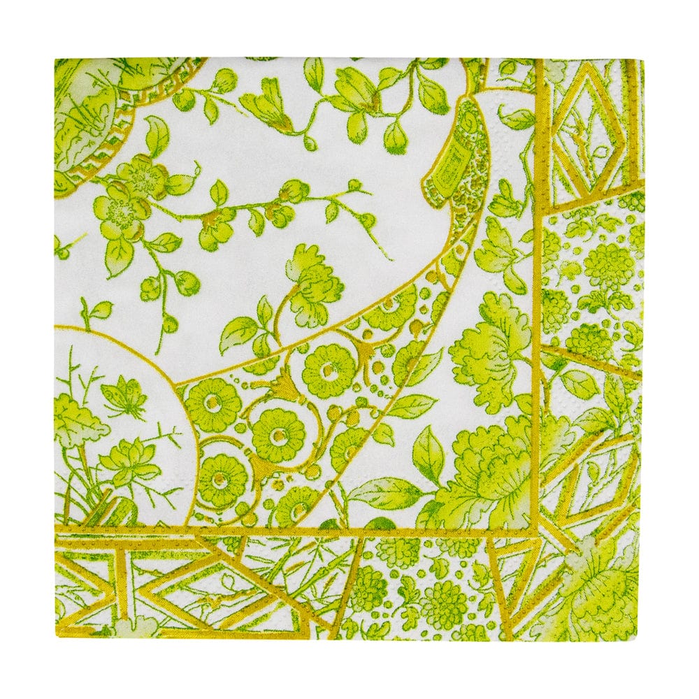 Gilded Porcelain Chartreuse Cocktail Napkins