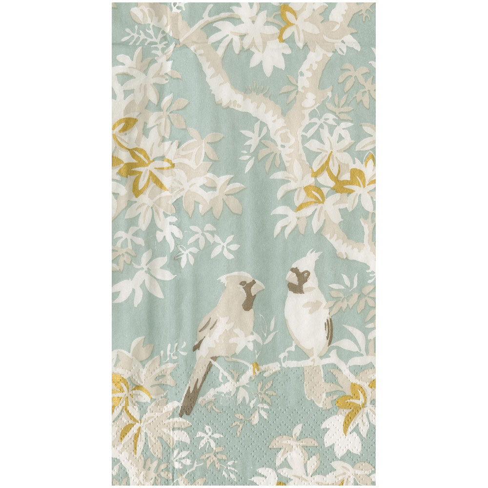 Scenic Songbirds Celadon Guest Towel Napkins