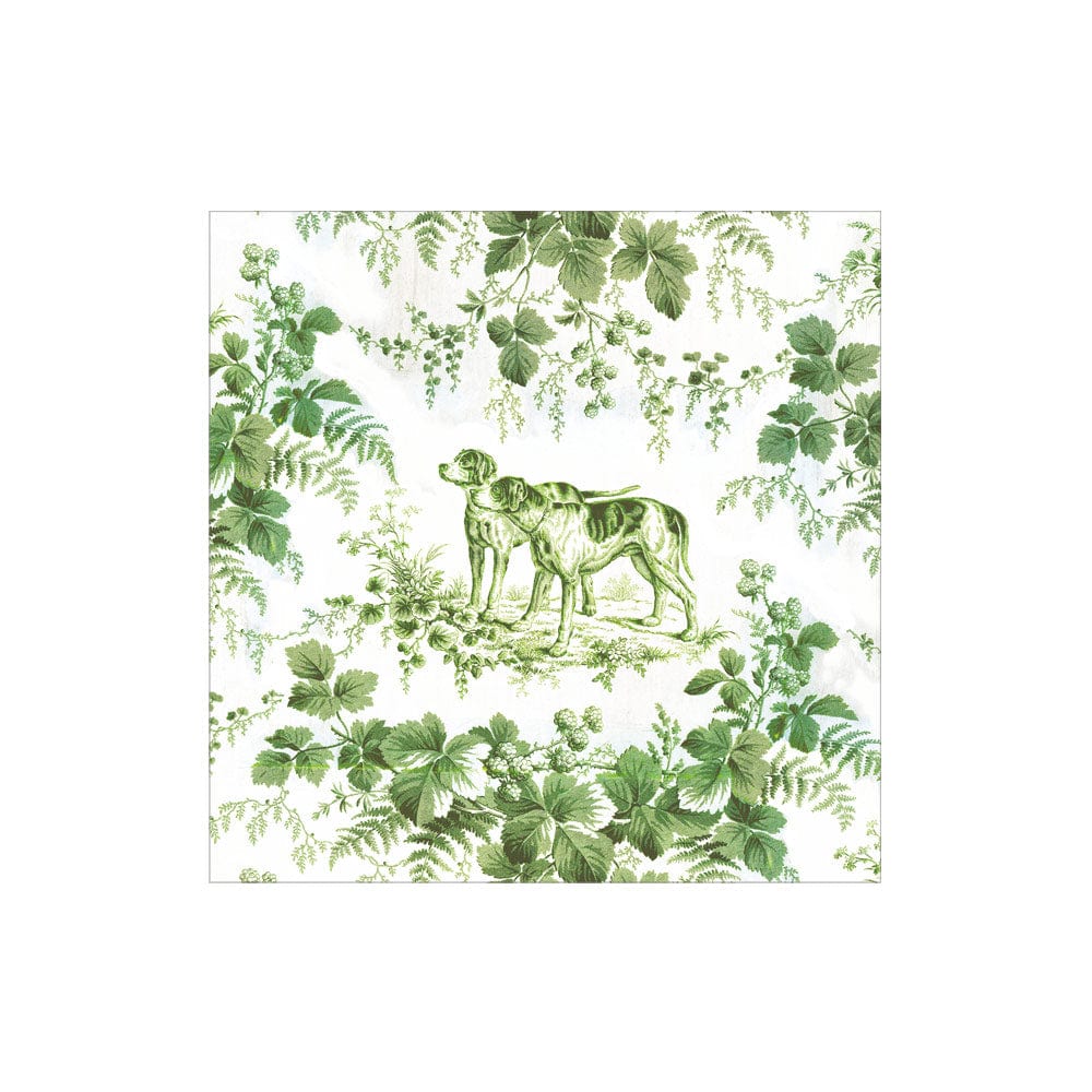 Hunting Toile Evergreen Cocktail Napkins