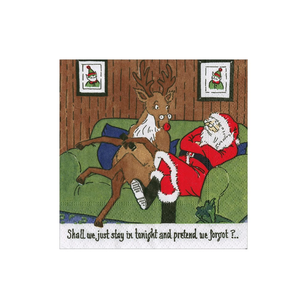 Santa At Home Cocktail Napkins