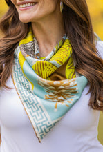 Load image into Gallery viewer, Chartreuse Quail Pair - Double-Sided Silk Scarf 35" x 35"
