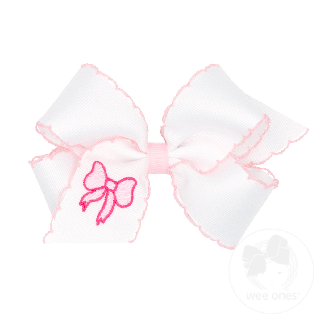 Medium Bow Embroidered Grosgrain- Bow