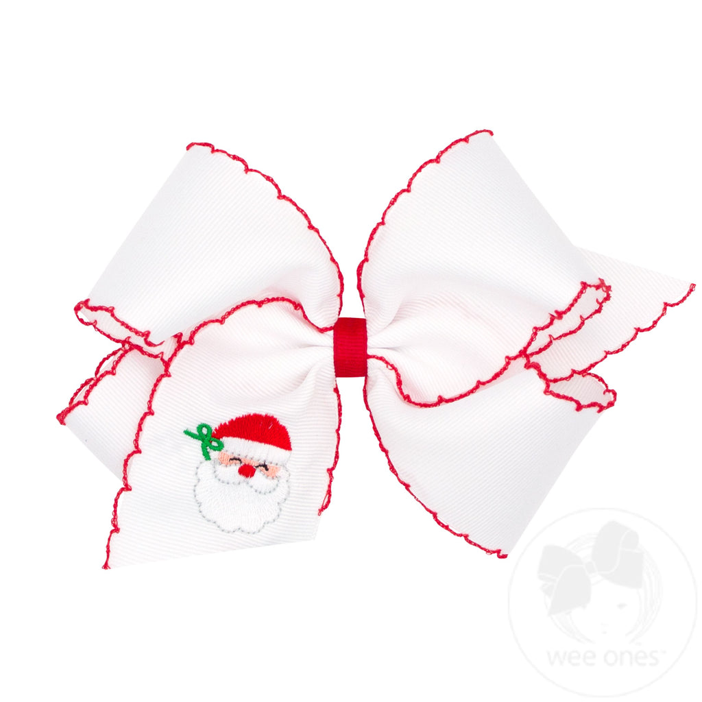 King Grosgrain Hair Bow - Santa
