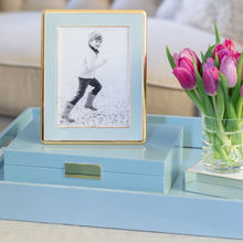 Load image into Gallery viewer, Powder Blue Enamel &amp; Gold Curve Frame -4x6
