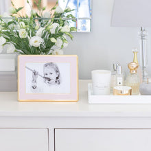 Load image into Gallery viewer, Pale Pink Enamel &amp; Gold Curve Frame - 4x6
