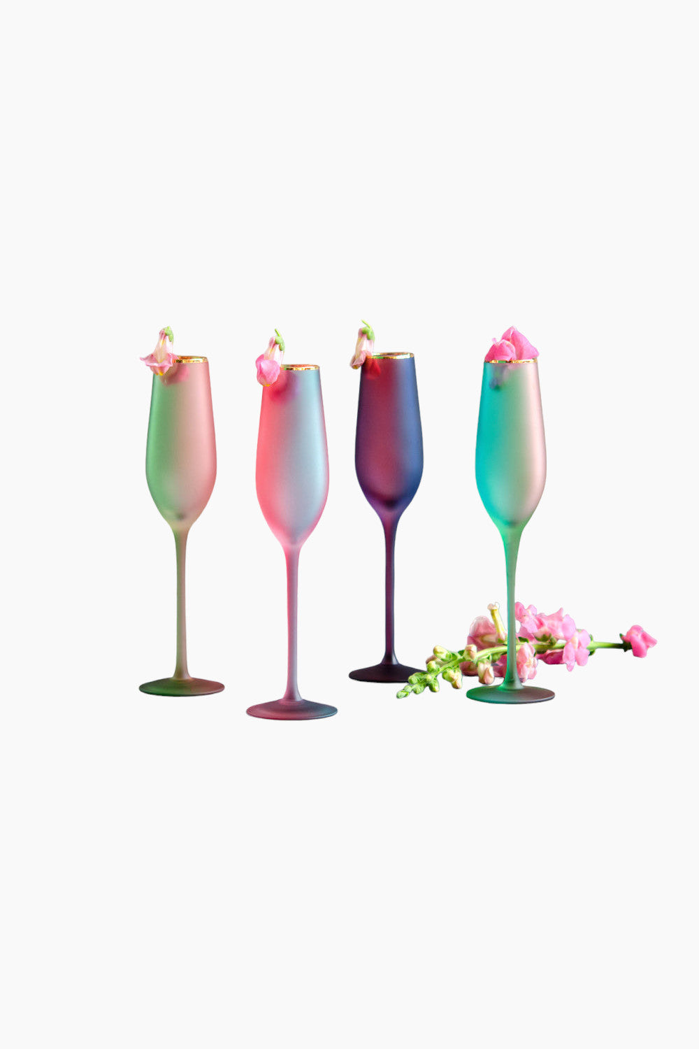 Frosted Rainbow Champagne Flute - 12 Colors