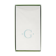 Load image into Gallery viewer, Caspari Antique Initial Robin's Egg Paper Linen Boxed Guest Towel
