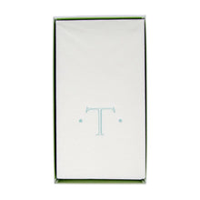 Load image into Gallery viewer, Caspari Antique Initial Robin's Egg Paper Linen Boxed Guest Towel
