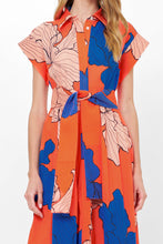 Load image into Gallery viewer, Belted Shirt Dress - Bora Bora Red
