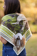 Load image into Gallery viewer, Green Pointing Strong - Double-Sided Silk Scarf 35" x 35"
