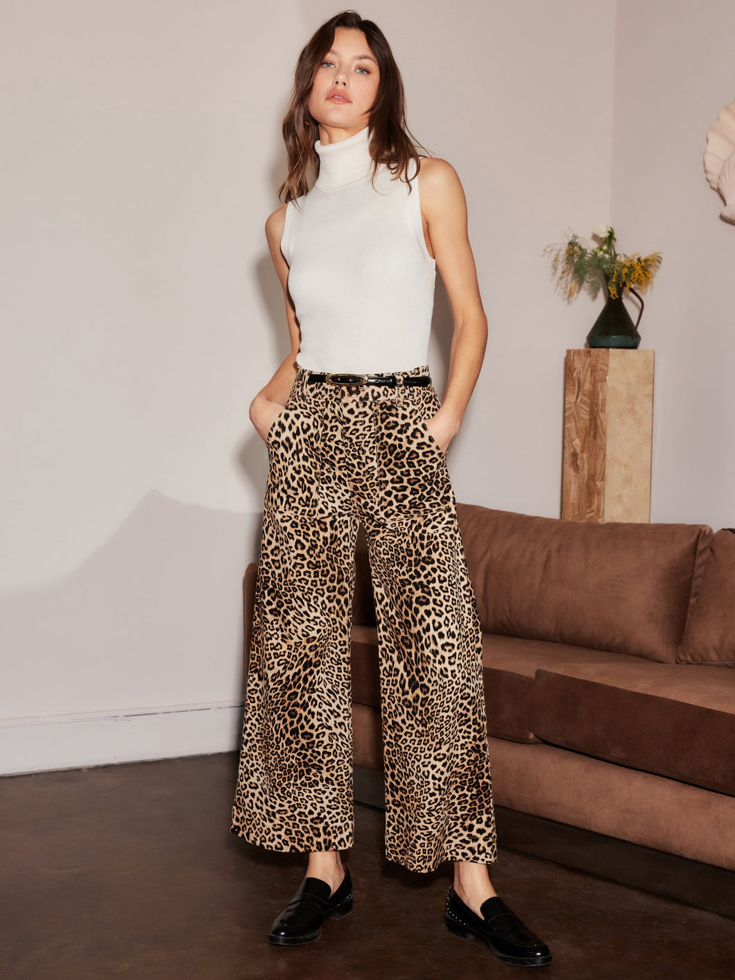 Rylee Cropped Pants - Leopard