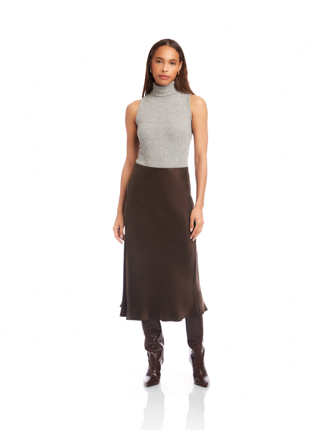 Brielle Midi Skirt - Brown