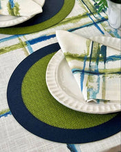 Load image into Gallery viewer, Abstract Grid Seagreen Napkins - Set/4
