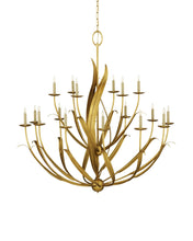 Load image into Gallery viewer, Menefee Large Gold Chandelier
