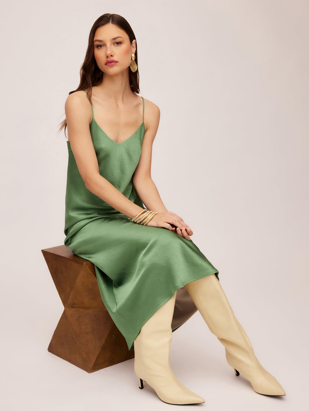 Bias Midi Dress - Sage