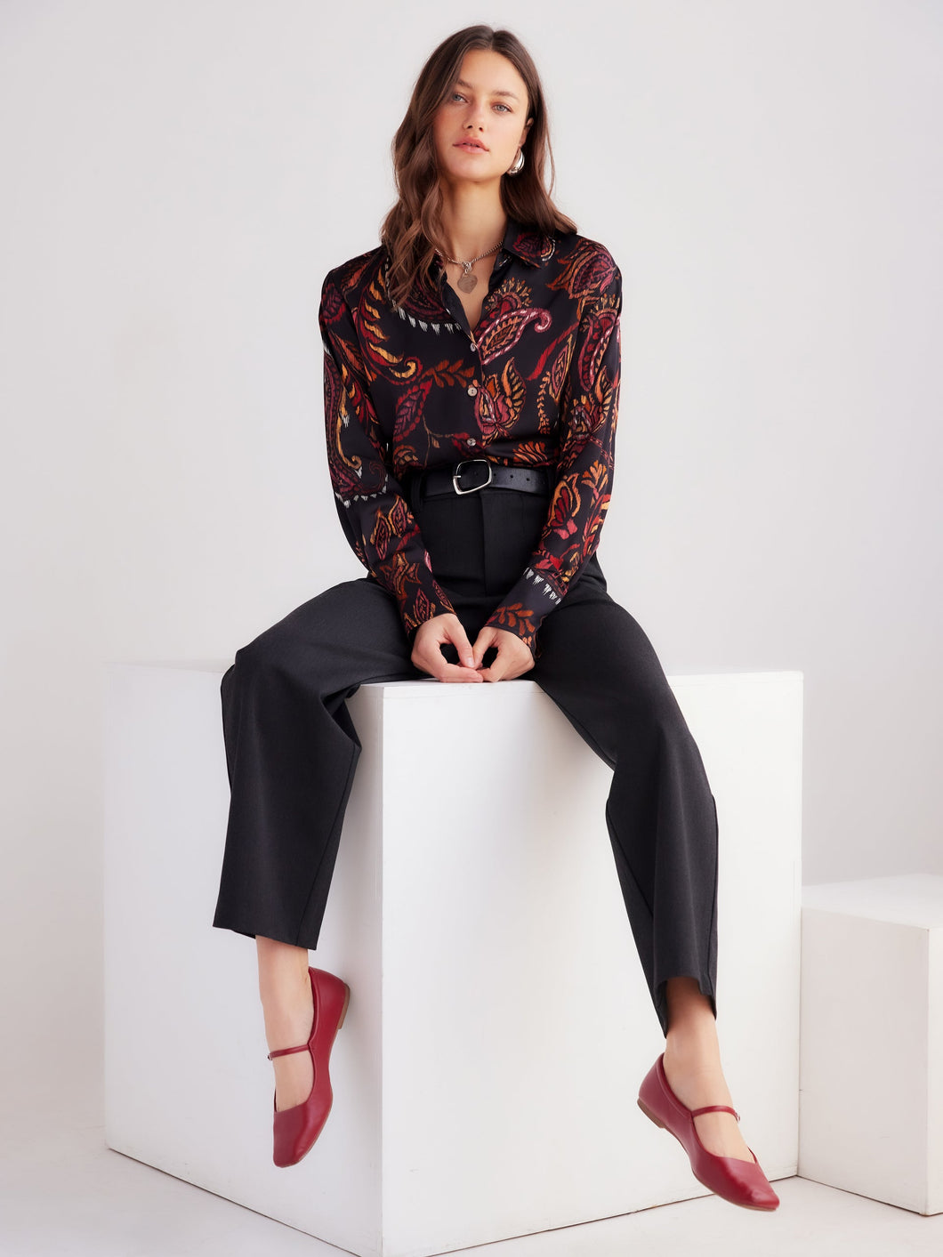 Tawnie Side Pleat Shirt - Paisley