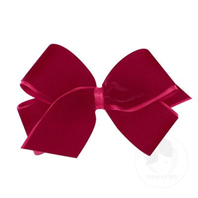 Small King Classic Velvet Bow- Cardinal