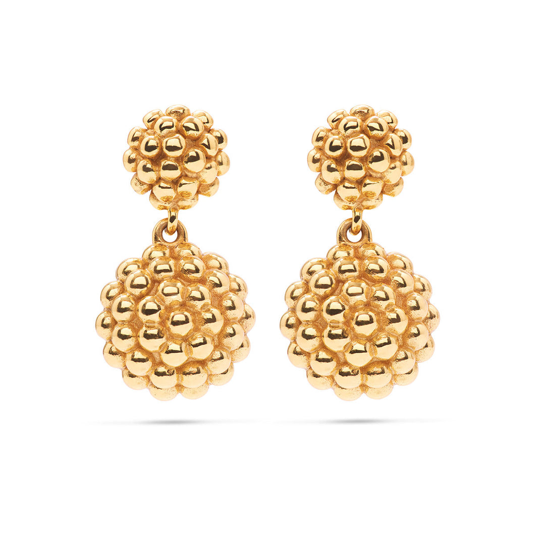 Berry Double Drop Earrings - Gold