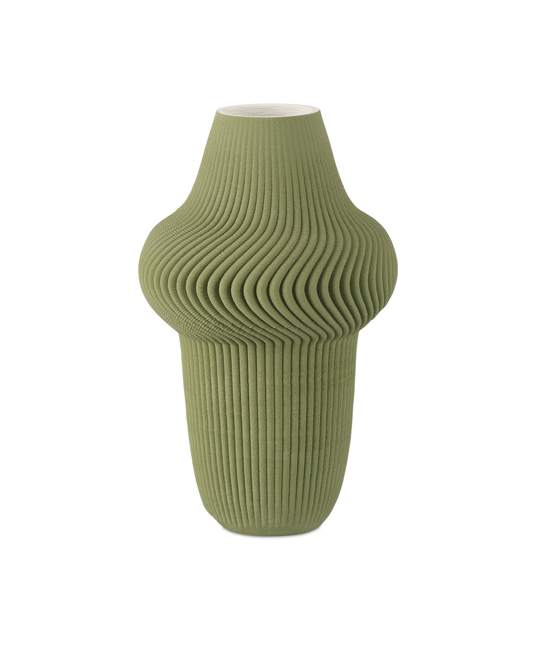 Green Plisse Large Vase