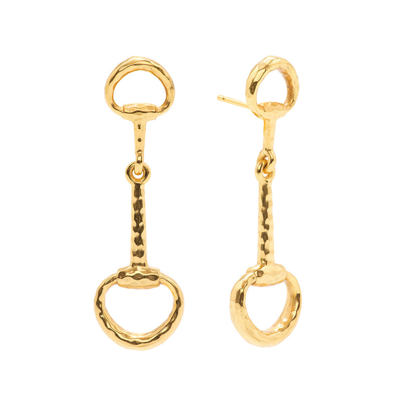 Equestrian Snaffle Bit Earrings - Gold