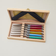 Load image into Gallery viewer, Laguiole 6 Piece Steak Knife Set- Platine Rainbow
