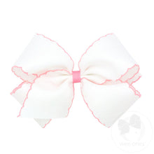 Load image into Gallery viewer, King Moonstitch Grosgrain Hair Bow with Contrasting Wrap - 8 Colors Available
