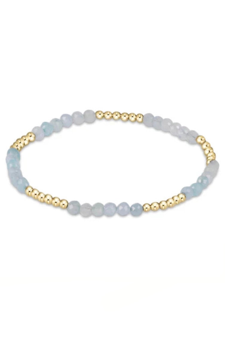 Blissful Pattern 2.5mm Bead Bracelet - Aquamarine