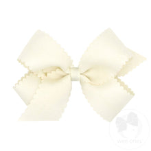Load image into Gallery viewer, Medium Grosgrain Hair Bow with Scalloped Edge- 8 Colors Available
