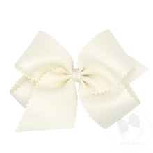 Load image into Gallery viewer, King Grosgrain Hair Bow Scalloped Edge - 6 Colors Available
