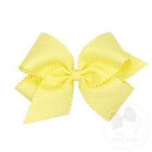 Load image into Gallery viewer, King Grosgrain Hair Bow Scalloped Edge - 6 Colors Available
